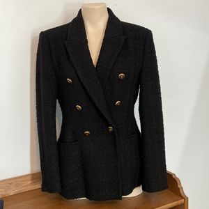 Zara Black Boucle Blazer Large